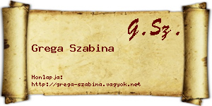 Grega Szabina névjegykártya